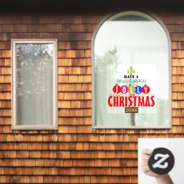 Prachtige Jolly Christmas Ornaments Tree Raamsticker