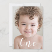 Prachtige jongens 1e verjaardag Foto & Script Kaart (Voorkant)