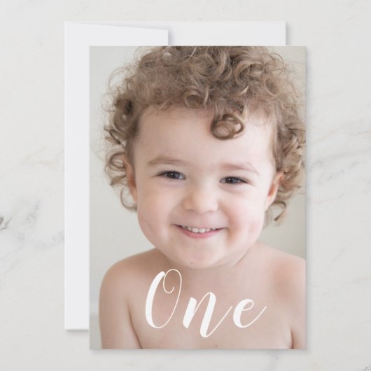Prachtige jongens 1e verjaardag Foto & Script Kaart (Voorkant)