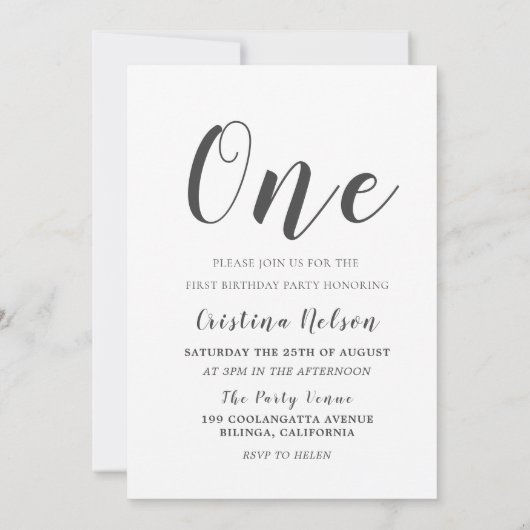 Prachtige jongens 1e verjaardag Foto & Script Kaart (Achterkant)