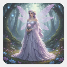 Prachtige June Pearl Fairy Vierkante Sticker