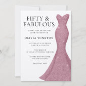 Prachtige jurk 50 & fantastische 50e verjaardag kaart (Voorkant)