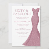 Prachtige jurk zestig en fantastische 60e verjaard kaart (Voorkant)