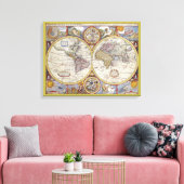 Prachtige kaart van de oude wereld canvas afdruk (Insitu (Woonkamer))