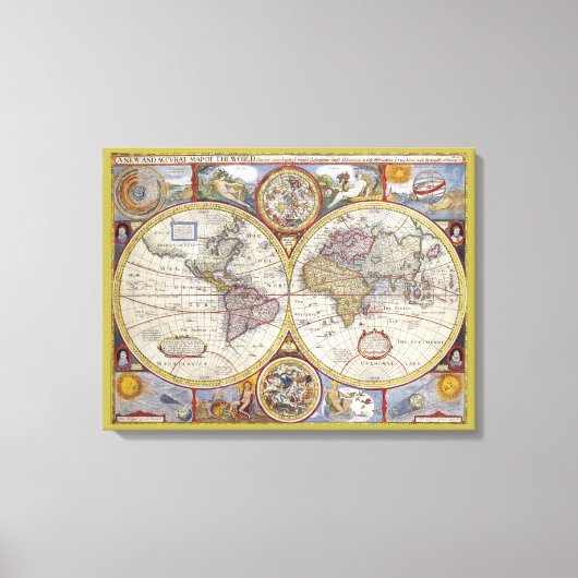 Prachtige kaart van de oude wereld canvas afdruk (Voorkant)