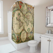 Prachtige  kaart van de oude wereld douchegordijn (In situ)