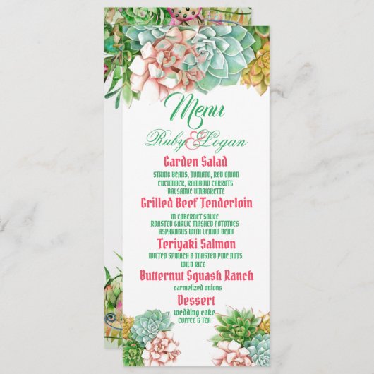 Prachtige Kaart van het Menu van het Sluiten van h (Voorkant / Achterkant)