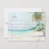Prachtige Kaart voor Tropische Beach Island Weddin (Voorkant)