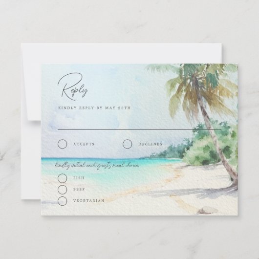 Prachtige Kaart voor Tropische Beach Island Weddin (Voorkant)