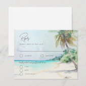 Prachtige Kaart voor Tropische Beach Island Weddin (Voorkant / Achterkant)