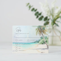 Prachtige Kaart voor Tropische Beach Island Weddin
