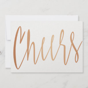 Prachtige kalligrafie gouden roos "Cheers"