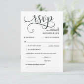 Prachtige kalligrafie RSVP-uitbreidingskaart Informatiekaartje (Staand voorkant)