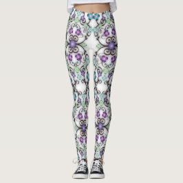 Prachtige kantachtige uitzicht van blauwe violette leggings