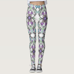 Prachtige kantachtige uitzicht van blauwe violette leggings