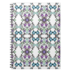 Prachtige kantachtige uitzicht van blauwe violette notitieboek