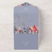 Prachtige KARDINAAL Vogels Trouwen All In One Uitnodiging (Buitenkant)