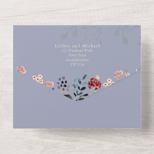 Prachtige KARDINAAL Vogels Trouwen All In One Uitnodiging (Achterkant)