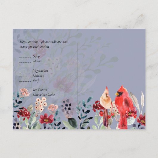 Prachtige KARDINAAL Vogels Trouwen Briefkaart (Achterkant)