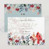 Prachtige KARDINAAL Vogels Trouwen Briefkaart (Voorkant / Achterkant)