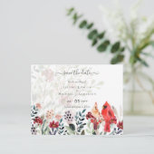 Prachtige KARDINAAL Vogels Trouwen Briefkaart (Staand voorkant)