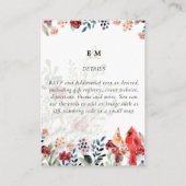 Prachtige KARDINAAL Vogels Trouwen Informatiekaartje (Achterkant)