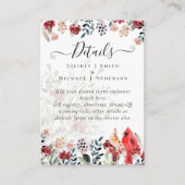 Prachtige KARDINAAL Vogels Trouwen Informatiekaartje (Voorkant)