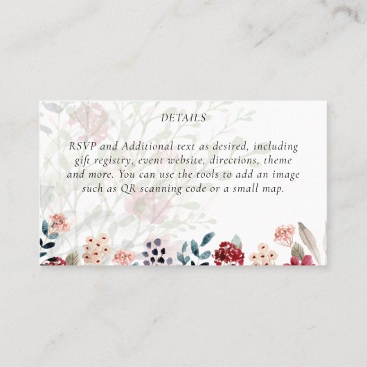 Prachtige KARDINAAL Vogels Trouwen Visitekaartje (Achterkant)