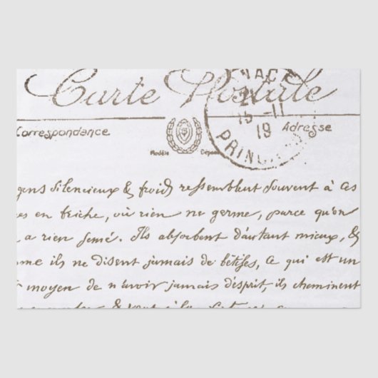 Prachtige karte Postale, franstalpapier Tissuepapier (Voorkant)