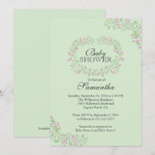 Prachtige karton Floral Lijst Baby shower Kaart (Voorkant / Achterkant)