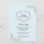 Prachtige karton Floral Lijst Baby shower Kaart (Voorkant / Achterkant)