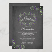 Prachtige karton Floral Lijst Baby shower Kaart (Voorkant / Achterkant)