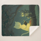 Prachtige kat en kleine robot sherpa deken (Voorkant (horizontaal))