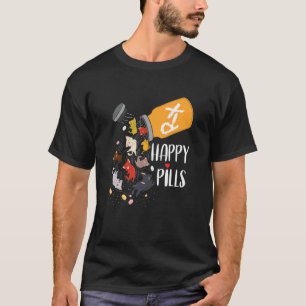 Prachtige kat gelukkige pillen Kat T-shirt