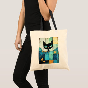 Prachtige kat geschilderde kunst tote bag