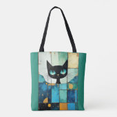 Prachtige kat geschilderde kunst tote bag (Achterkant)