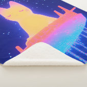 Prachtige kat in het regenboogruimteschip sherpa deken (3/4)