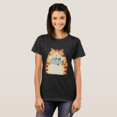 Prachtige kat knuffelt met vis t-shirt (Voorkant volledig)
