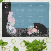 Prachtige Kat Roos Garden 2020 Agenda-handdoek Theedoek (Gevouwen)