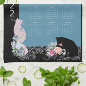 Prachtige Kat Roos Garden 2022 Calendar Towel Theedoek (Gevouwen)