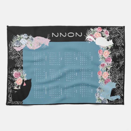 Prachtige Kat Roos Garden 2022 Calendar Towel Theedoek (Horizontaal)