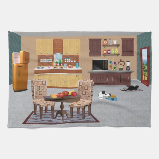 Prachtige Katten Keukenhanddoek (Horizontaal)