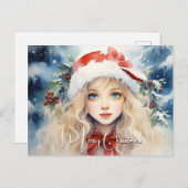 Prachtige kerst ijs prinses feestdagenkaart (Voorkant / Achterkant)