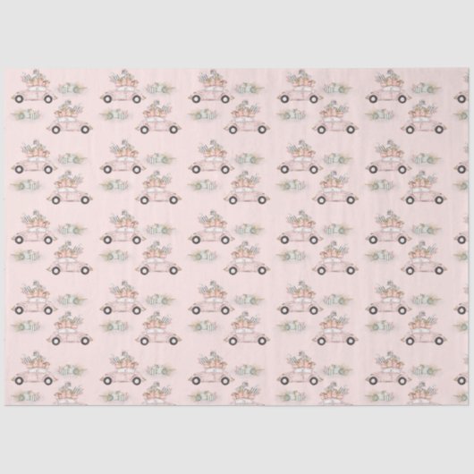 Prachtige Kerst Pastels Auto Tissuepapier (Voorkant)