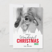 Prachtige kerst rood groen foto feestdagenkaart (Voorkant)