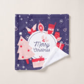 Prachtige kerst sneeuwvlokken bad handdoek (Wasdoekje)