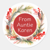Prachtige Kerst stickers gepersonaliseerd (Voorkant)