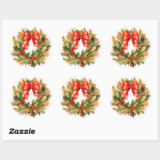 Prachtige Kerst stickers krans (Vel)