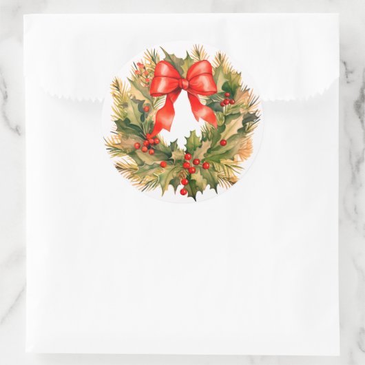 Prachtige Kerst stickers krans (Tas)