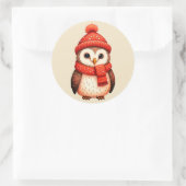 Prachtige Kerst stickers uil (Tas)